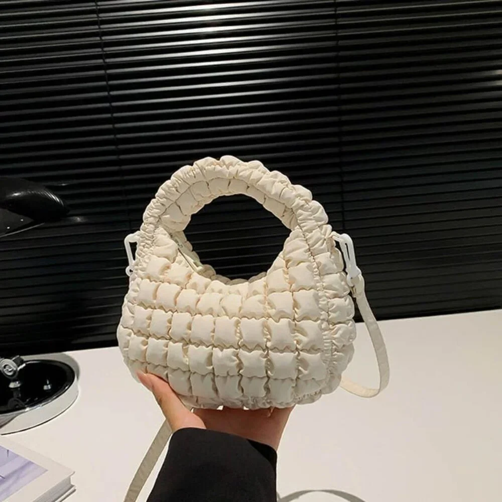 Small Quilted Bubble Bag Lightweight Puffer Handbag Crossbody Shoulder Purse